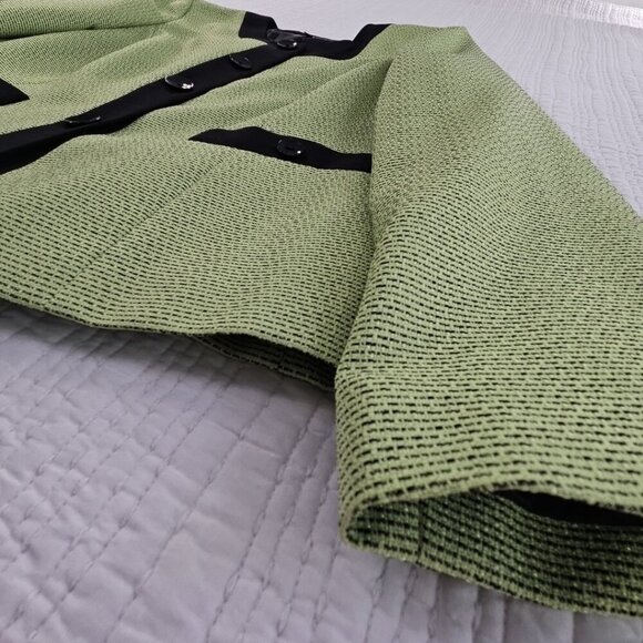 Kasper Separates Blazer Women's 14P Chartreuse Performance 4 Button EUC Workwear - Picture 3 of 15